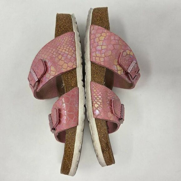 BIRKENSTOCK SYDNEY SHINY SNAKE PRINT PINK SANDALS WOMENS SIZE 9 EU 40 NARROW - Picture 7 of 8
